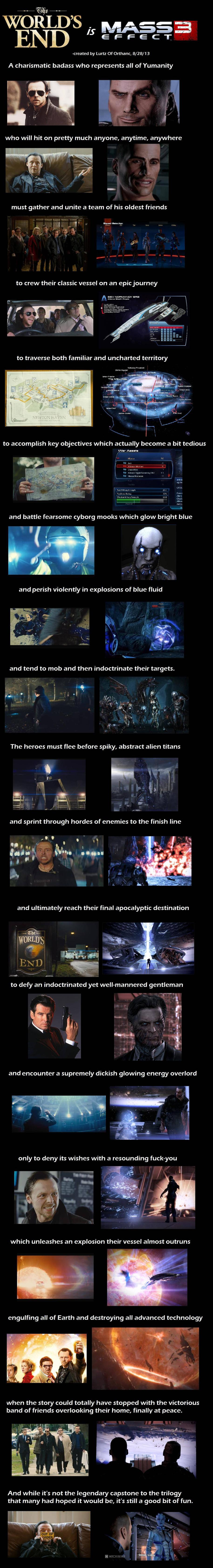 Illustration for article titled Mass Effect and The World's End Similarities?